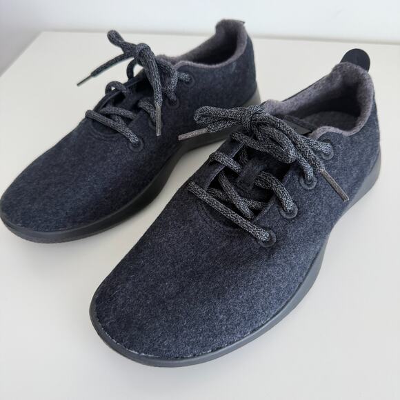 Allbirds Sneakers Womens 9 Black Charcoal Wool Runners Mizzles Shoes Lace Up - Picture 3 of 8